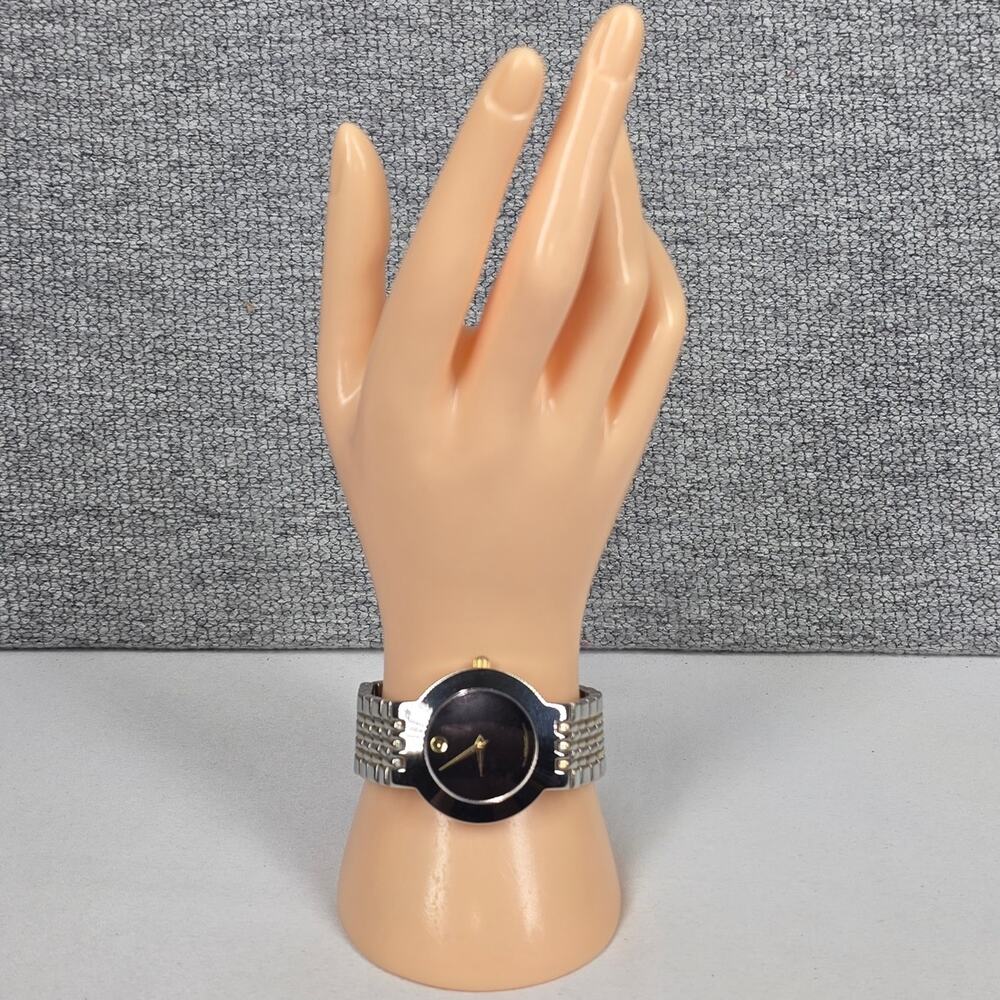MOVADO MUSEUM TWO‑TONE QUARTZ WATCH – VINTAGE 90'S – 34MM – SAPPHIRE CRYSTAL - Picture 2 of 13